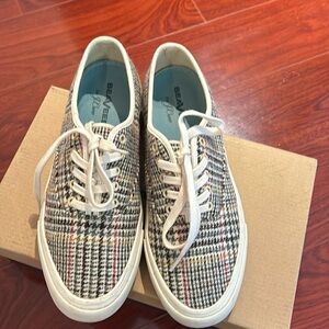 Women’s Seavees x JCrew plaid wool classic California sneaker size 9
